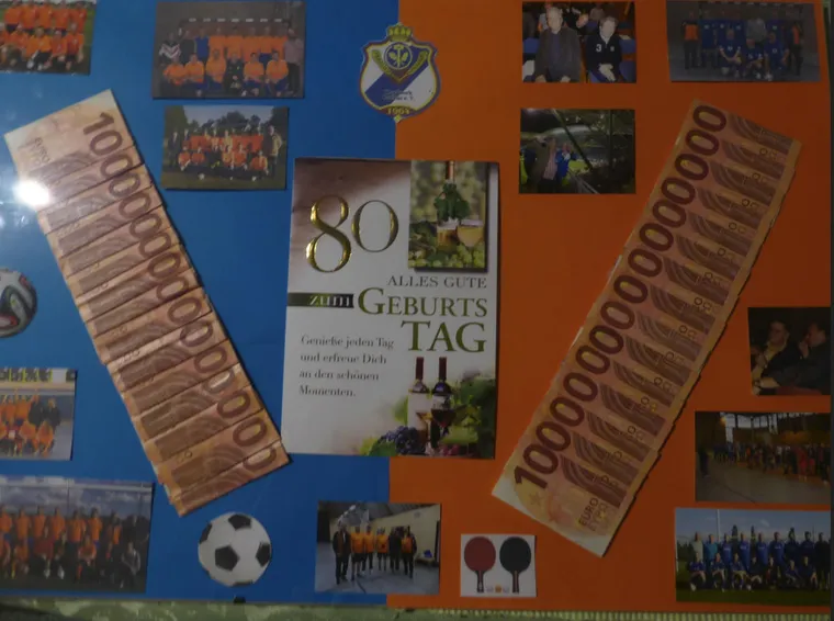 Geburtstags-Collage in den Vereinsfarben